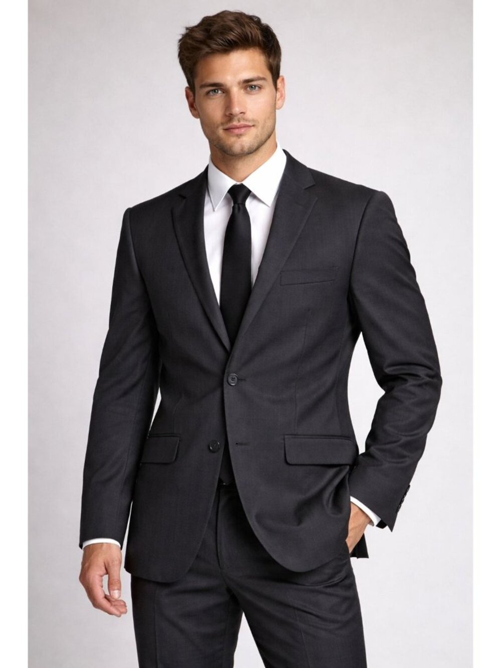 Tazio  suit jacket a classic two-button single-breasted notched lapels, a chest